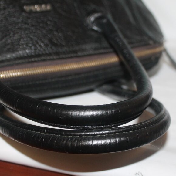 Gorgeous $528 FURLA Pebbled Leather Satchel Tote Shoulder Bag w Strap - Picture 6 of 10